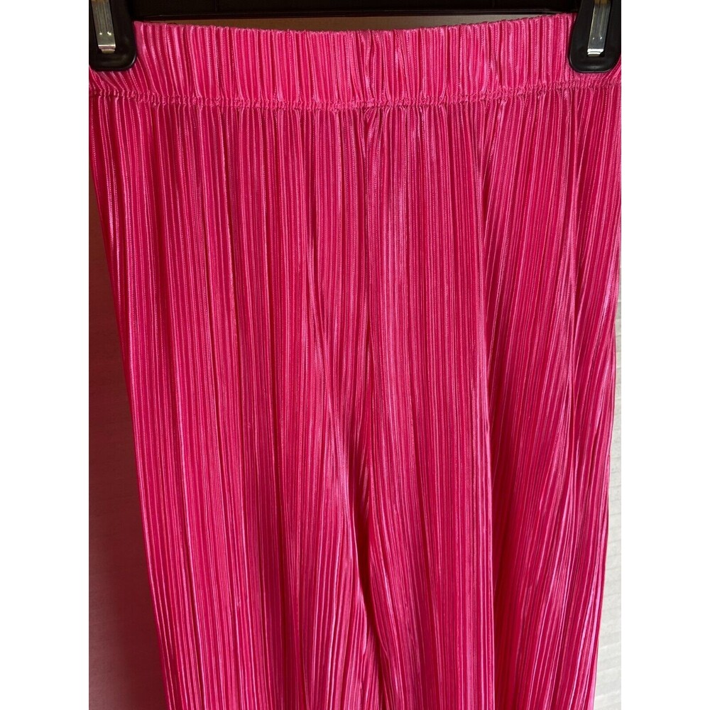 Fashion Nova 2pc Pants Top Sz S Pink Ribbed Long Sleeve Button Down V-Neck Sheer - Picture 5 of 16